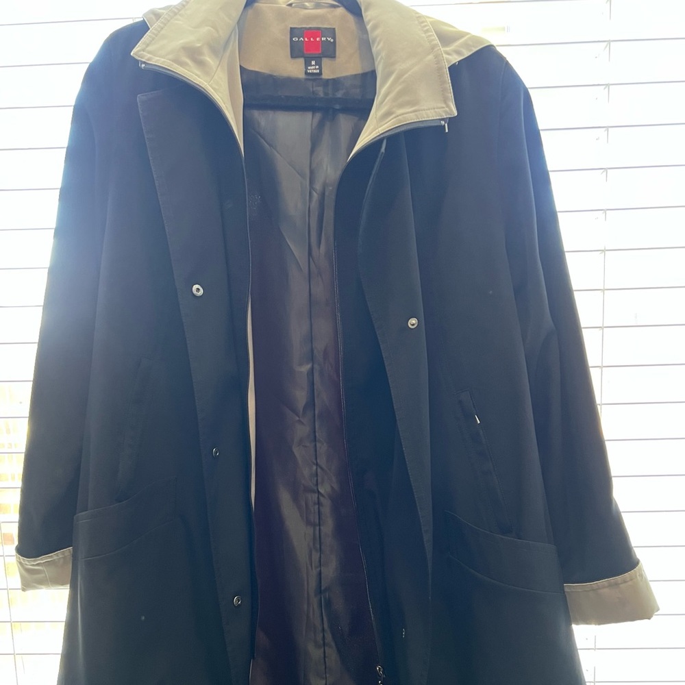 Black and beige women's coat